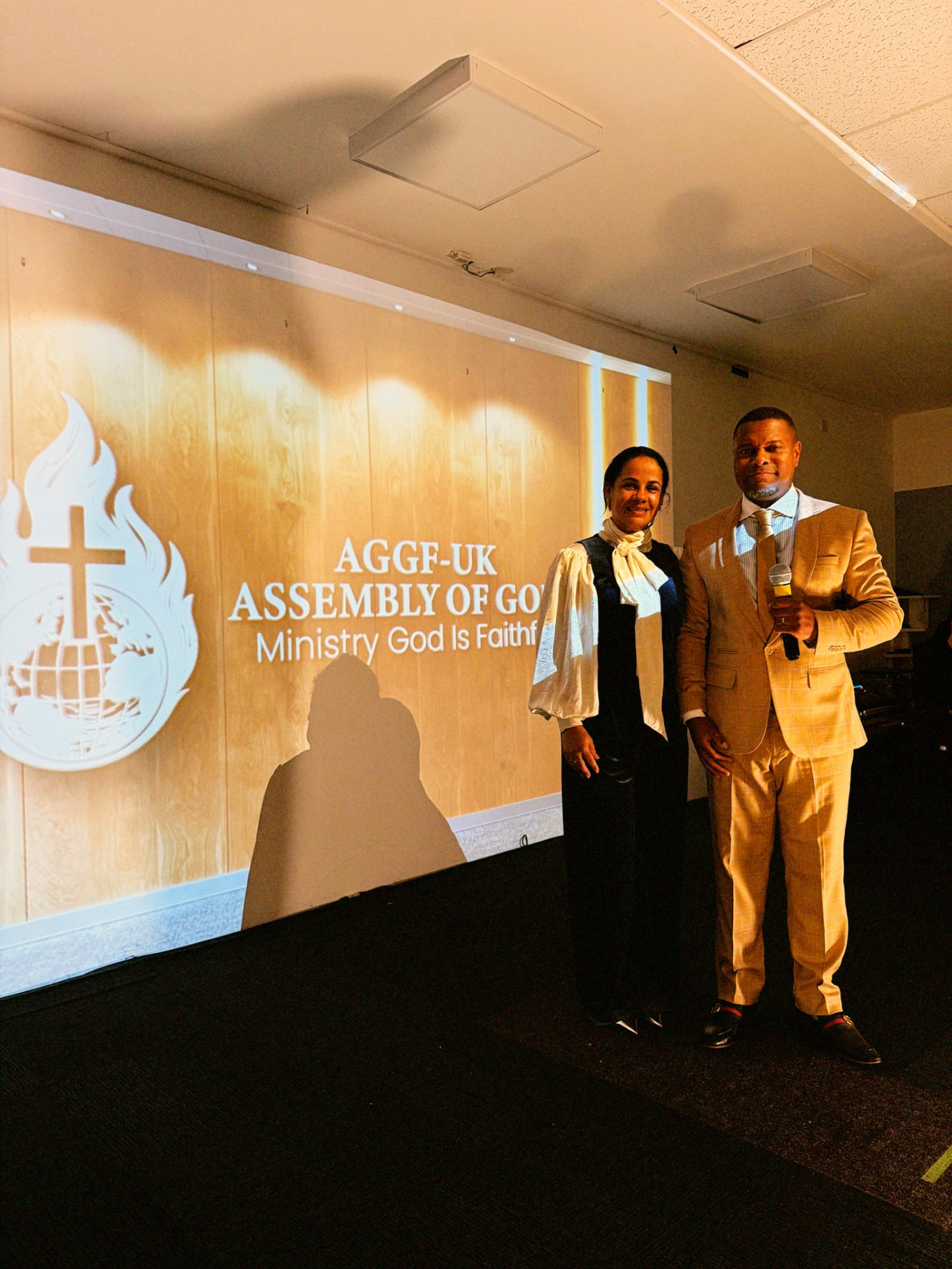 AGGF UK church leaders welcoming the congregation